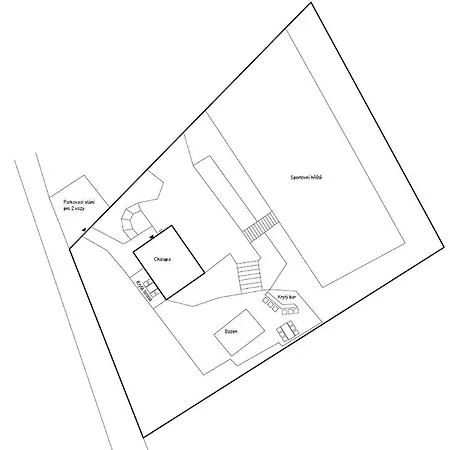 別荘 Family With Private Pool, Bar & Sports Field Hvezdonice